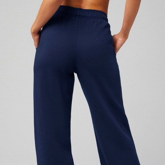 NWT Fabletics Women's Cozy Fleece Wide Leg Sweatpant Navy Size L - Picture 8 of 8